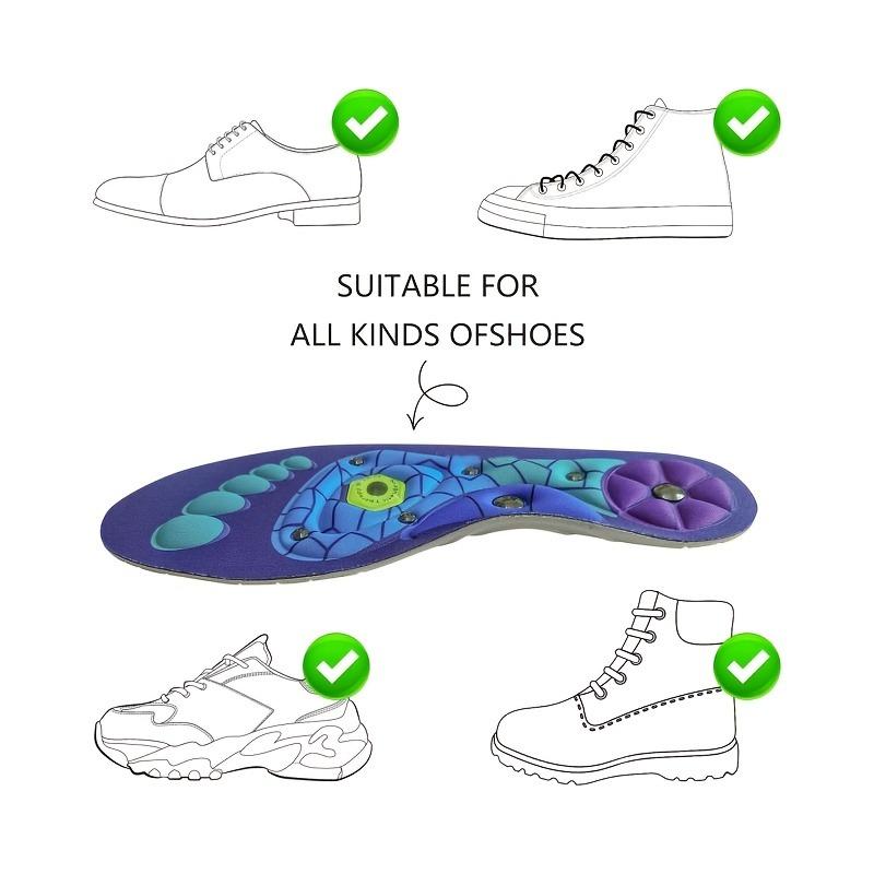 RunPro Comfort Support Insoles for All Day - 220+ lbs High Arch Support for Men Women, Shock Absorbing & Acupressure Cushions for Work Boots & Running Shoes