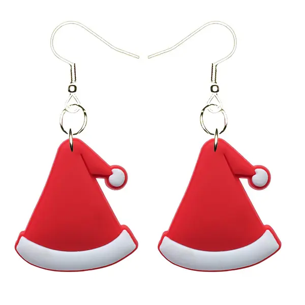 Christmas Santa Hat Earrings Hypoallergenic Silver Plated Fishhooks Xmas Yazzle Dazzle