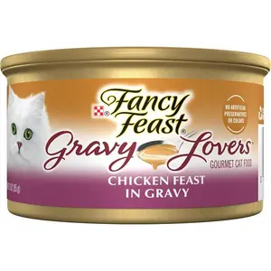 Purina Fancy Feast Gravy Lovers Chicken Feast in Grilled Gourmet Wet Cat Food – (Pack of 24) 3 oz. Cans