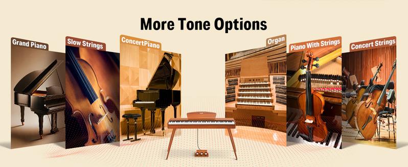 Donner DDP-80 Wooden Style 88 Key Weighted Digital Piano with Stand & 3 Pedal, Sound Upgrade