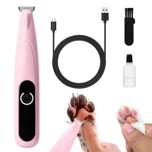 Rechargeable Pet Hair Trimmer Kit, Pet Paw Trimmer, Cordless Quiet Dog Trimmer for Grooming with LED Light, Small Dog Grooming Clippers for Dogs & Cats, Pet Grooming Tool,Waterproof, low noise pet shaver