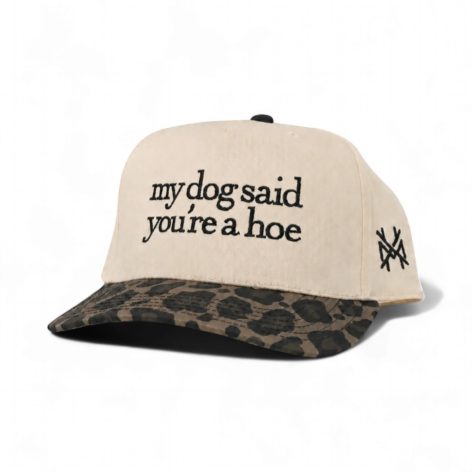 My Dog Said You're a Hoe MadHatter's Embroidered Snapback Adjustable (Up To A Size 8 Head) Premium Trucker Hat