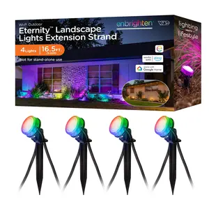 Enbrighten VIBE WiFi Eternity Landscape Lights Extension Light Strand, 16.5ft. Black