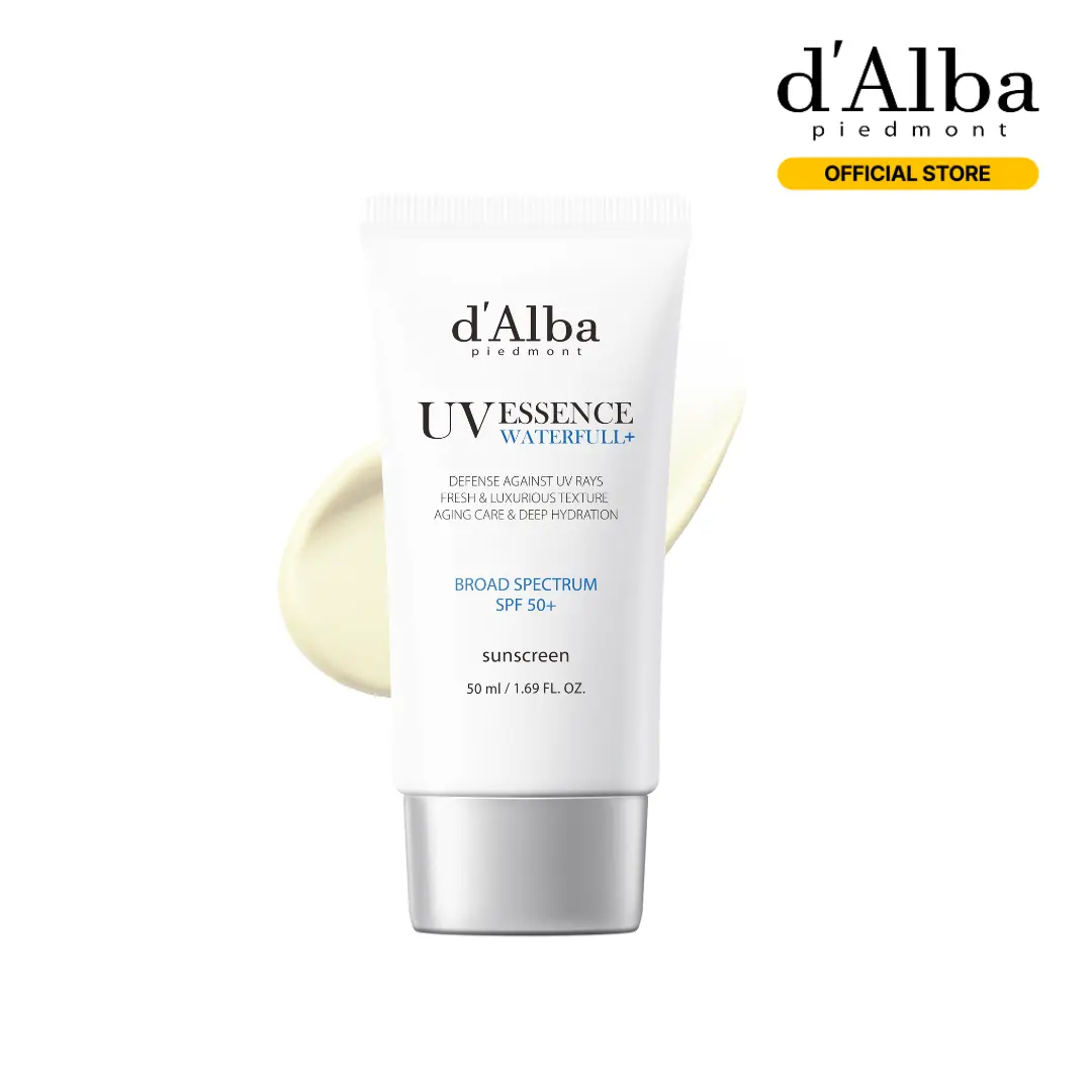 [OFFICIAL d'Alba] Waterfull UV Essence Sunscreen - Lightweight SPF 50+ PA++++ Vegan Sun Care & Facial Moisturizer (1.69 fl oz) Moisture Skincare