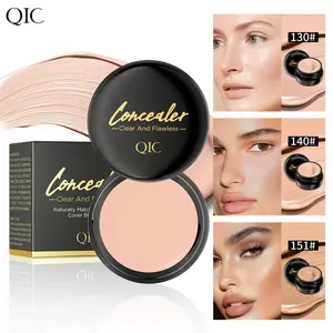 Three-color concealer cream, covers dark circles, tattoos, acne marks, facial concealer and contour, waterproof foundation cream, makeup