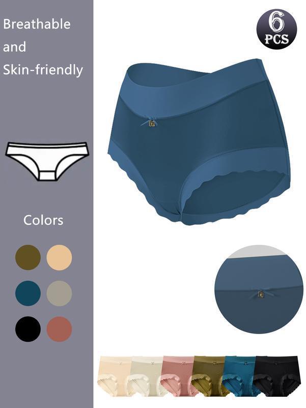 6 Pack Mid Waist Women'sBriefs,BreathableComfortable Soft Briefs,Elastic Hip LiftingBriefs, Fit Everyday Wear Elegant & Stylish DesignWomen's Briefs,M-XXL innersy woman breathable seamless panty cotton bikini waist brief Plus Mid-Rise Underwear