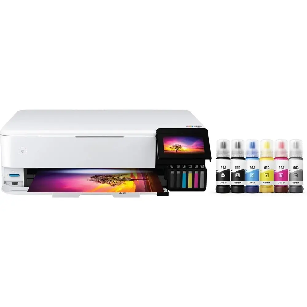 Wireless Wide-format Color All-in-One Supertank Printer with Scanner Copier, Ethernet and 4.3-inch Colorfull Touchscreen
