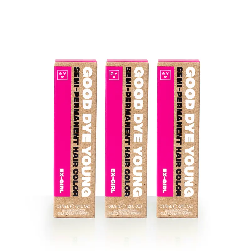 Hot Pink Semi-Permanent Hair Dye Bundle – Good Dye Young Ex-Girl Mini Streaks & Strands Trio | 3×2oz, Vegan, Cruelty-Free | 16–24+ Washes