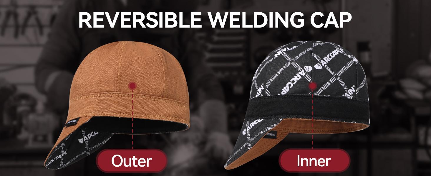 Arccaptain Welding Cap Comfortable and Machine Washable Protective Hat