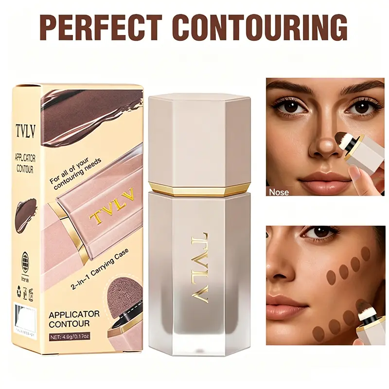 Liquid Contour Stick with Blending Tip | Long-Lasting Face Sculpting Cream for Women | Lightweight Buildable Bronze Contour Wand | Skin-Natural Sunkissed Glow for Summer Outdoor Makeup