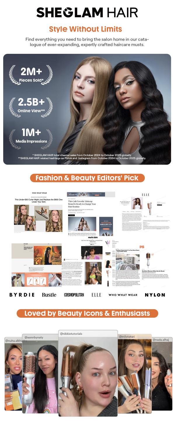 【BOGO SALE】SHEGLAM HAIR Cool Lock Airflow Styler, 360° Airflow Styler Curling Iron,Hair Curler With Cooling Air Vents To Lock In Style,4 Adjustable Temp,Dual Voltage,Hair Straightener For Long Short Hair - US Plug-Effortlessbeauty