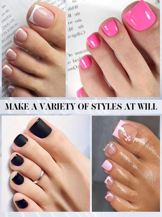 Morovan Double toe nail molds, 150 pieces, 15 sizes, reusable full-coverage molds for polyester extension gel