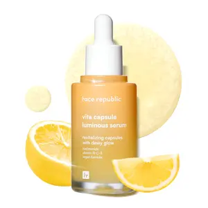 Face Republic Vita Capsule Luminous Serum 45ml 1.52 fl oz | Revitalizing, Radiant Glow for Dull, Dry Skin | Vitamins, Lemon Extract, Niacinamide 5%, Jojoba Seed Oil | Vegan Korean Skin Care