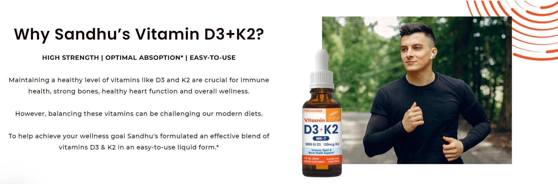 【Sandhus】Vitamin D3K2 liquid drops Healthcare Supplement Edible Fitness