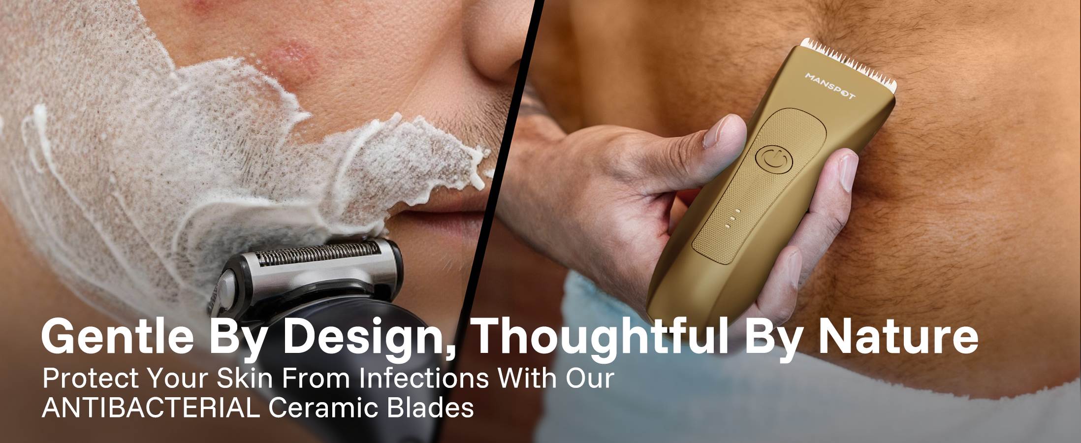 MANSPOT Manscape Hair Finishing Trimmer for Men, Men's Shaverand Razor (Gold) Valentine's Day Gifts for Him Perfect for Husband Boyfriend, Birthday Gifts for Friends Dad and All Men