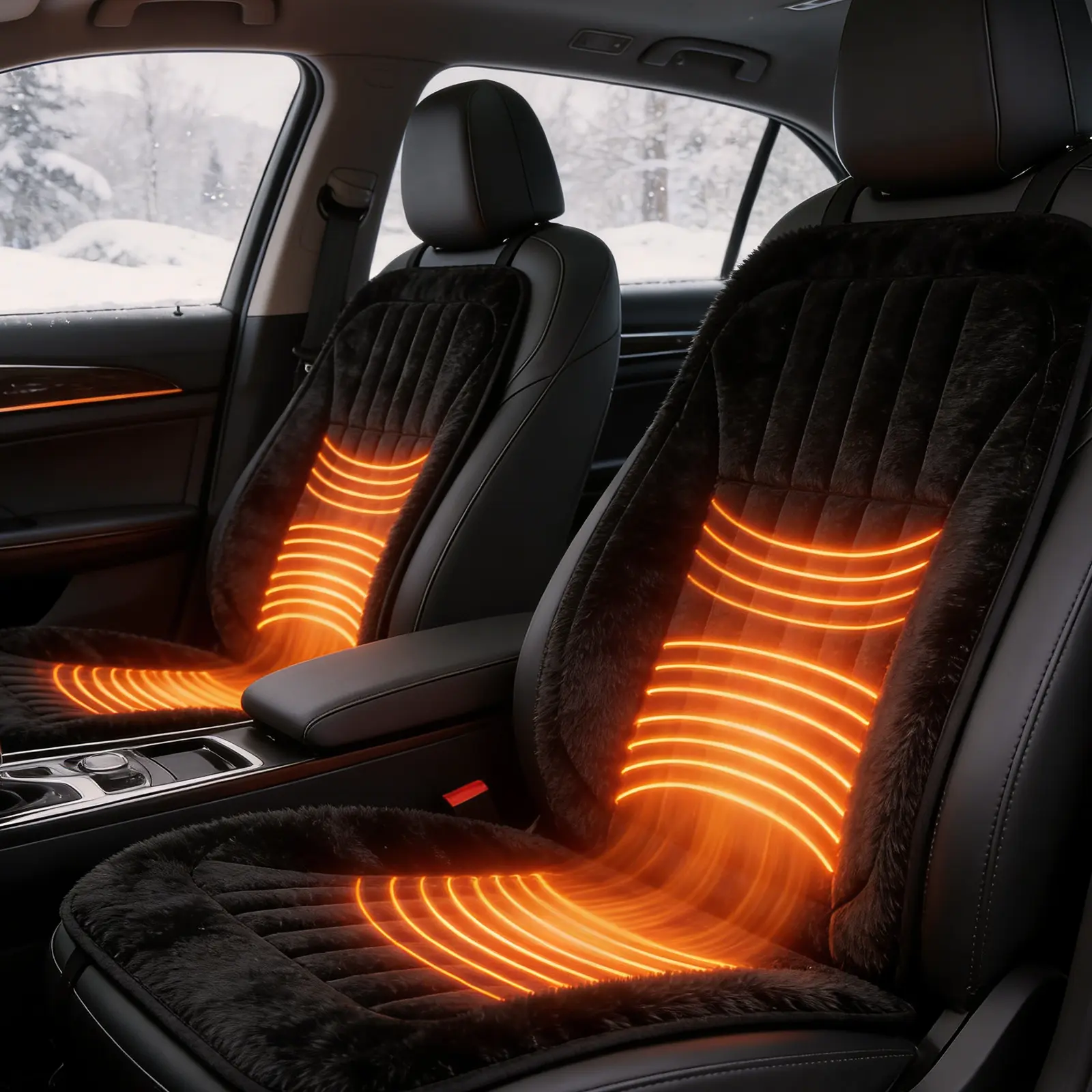 Heated Seat Cushion for Car Fast Heat in Seconds 3-Level Warmth Control, Universal Heated Car Seat Pad for Most Vehicles Winter Driving Comfort