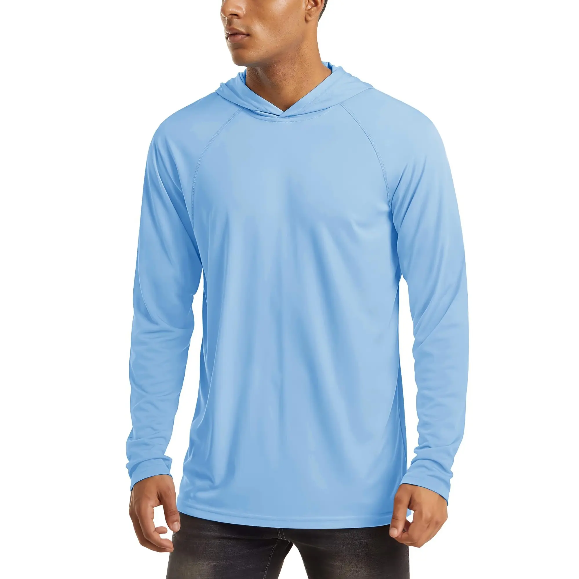 MAGCOMSEN Men's Hooded UPF 50+ Long Sleeve Shirts Quick Dry Athletic Fishing Shirts Rash Guards Outdoorfun,back to school,back to school shopping, Lightweight Rash Guards, Athletic Activewear