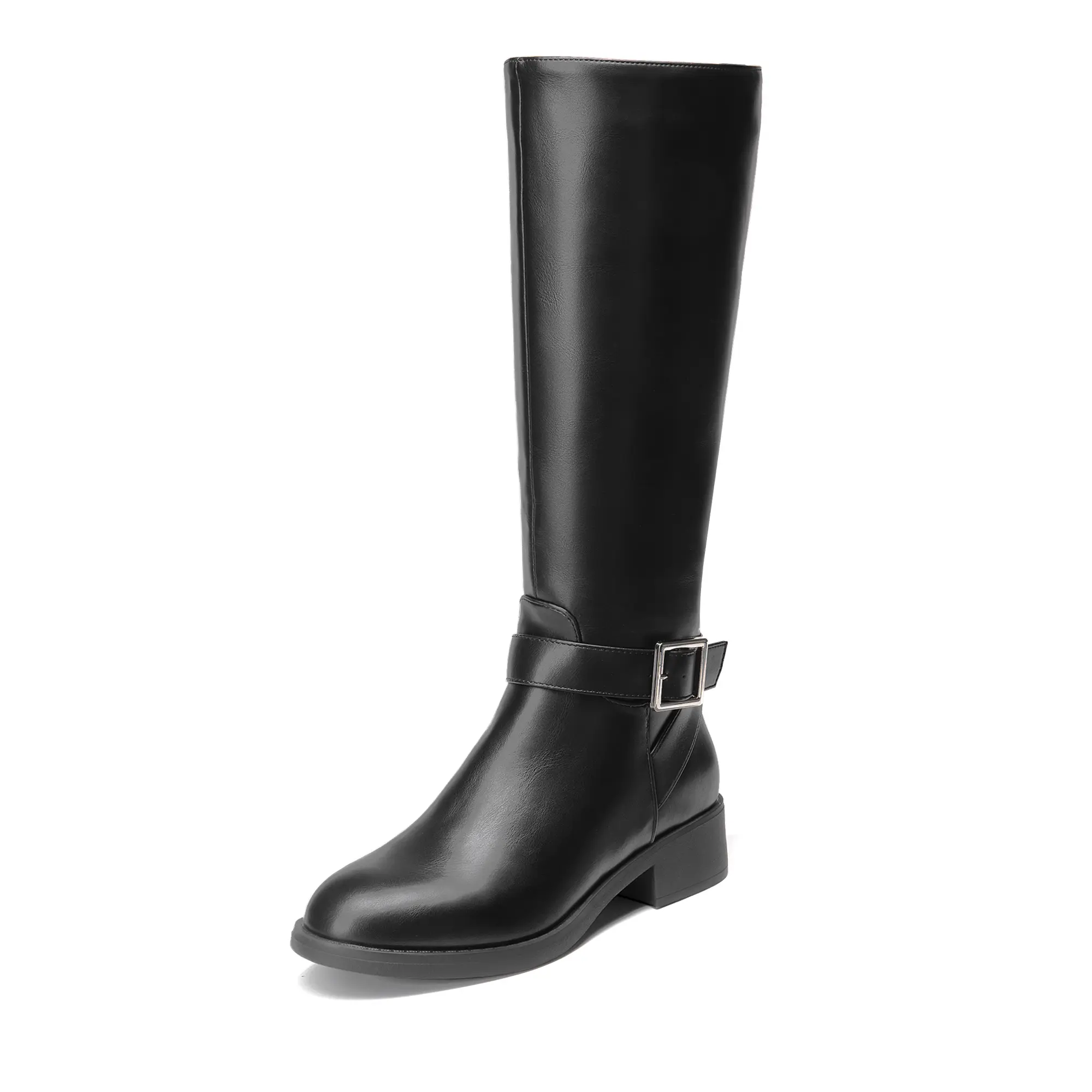Dream Pairs Women's Knee-High Riding Boots - Western-Inspired Equestrian Lines, Side-Zip, Cushioned Insole, Cowgirl Style, Block Heel, Elastic Band, Alternative Design, Business-Ready, Chunky Low Heel, Breathable Liner, Shoe, Walking Shoes, Cowgirl Boot,