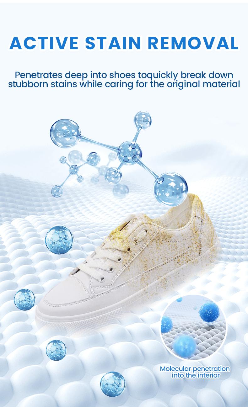 Multipurpose No-Wash White Shoe Cleaner Cream – Built-in Sponge, Stain-Removing for Leather, Silicone & Car Interiors