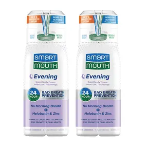 SmartMouth Advanced Liposomal Evening Mouthwash - Zinc Activated for Instant Fresh Breath - Infused with Melatonin & Zinc - Sugar, Gluten & Alcohol-Free - Lavender & Chamomile - 16 fl oz (2 Pack)