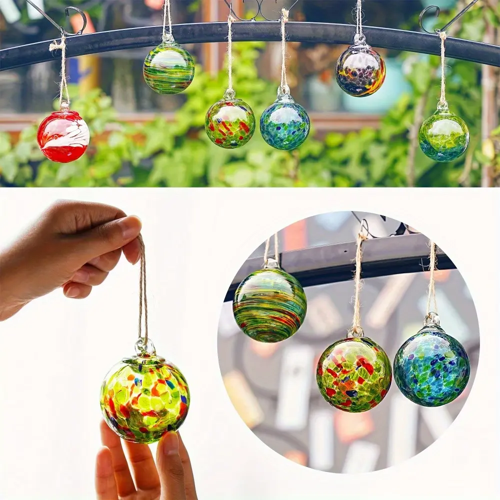 Set  6 Glass ball,halloween outdoor decor blown devil felt  decorations, hanging  balls for decoration in the garden  Friendship Park, Halloween decoration. Glass christmas Multicolored christmas decorations wedding stuff Bible Verse Prayer Jar of
