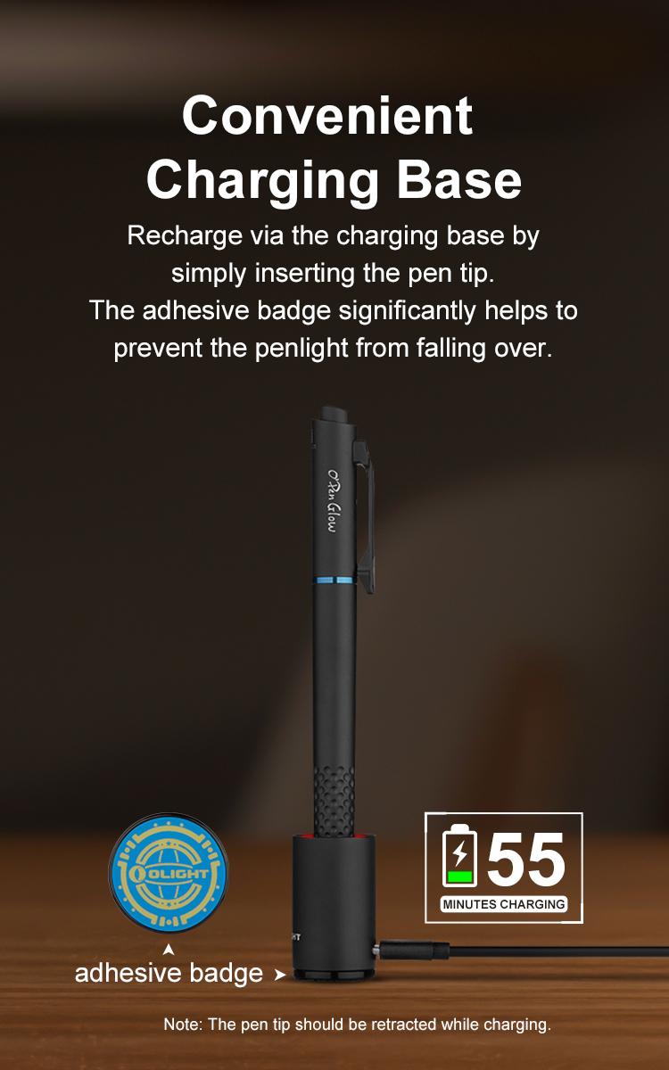 OLIGHT O'Pen Glow EDC Pen Light, 120 Lumens with Green Beam, Rechargeable Flashlight for Outdoor Uses, Writing