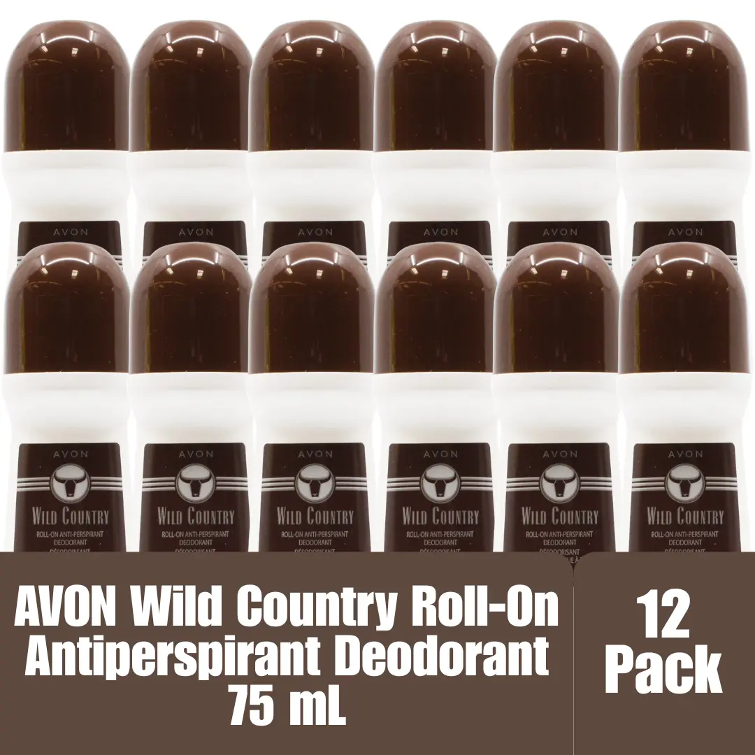 Avon Wild Country Men's Roll-On Antiperspirant Deodorant, 2.6 oz (75 mL) - 12 Pack