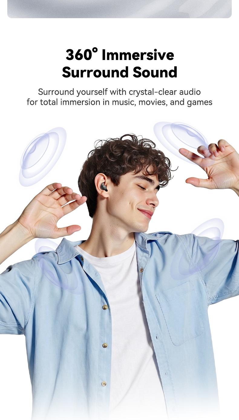 HTC NE76 Bluetooth 6.0 Sleep Earbuds,Mini Invisible Noise-Canceling Earphones.Improve sleep quality with zero ear pressure for side sleepers.Featuring low-profile flat-head design,ideal for side sleepers