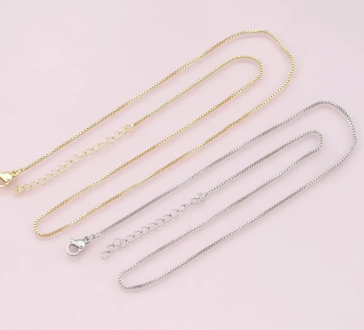A18 Jazzy Silver Box Chain Necklace | CB