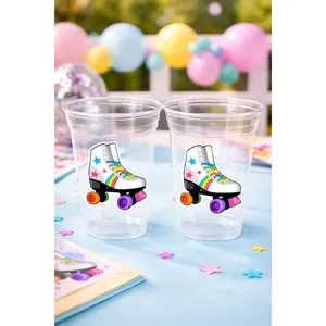 ROLLER SKATE PARTY Cups - Roller Skating Birthday Cups Skate Party Favors Skating Party Cups Roller Skating Birthday 80's Birthday Party