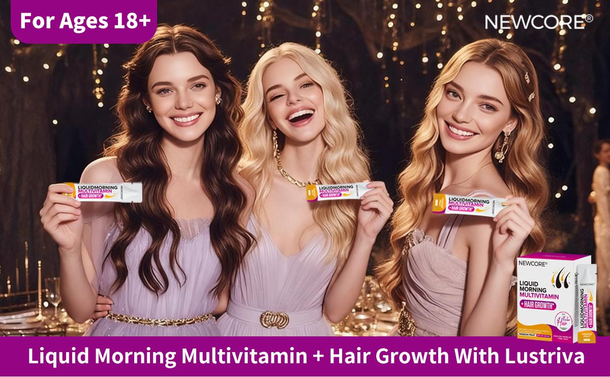 NEWCORE | Hair Growth Multivitamin & Liquid Supplement for Men & Women – Clinically Tested for Thicker Hair & Radiant Skin, Vegan Formula with Biotin, Zinc, MSM,Sesbania Leaf Extract & Vitamins A-E – 30 Daily Liquid Sachets (1-Month Supply) NEWCORE | Hair Growth Multivitamin & Liquid Supplement for Men & Women – Clinically Tested for Thicker Hair & Radiant Skin, Vegan Formula with Biotin, Zinc, MSM,Sesbania Leaf Extract & Vitamins A-E – 30 Daily Liquid Sachets (1-Month Supply)