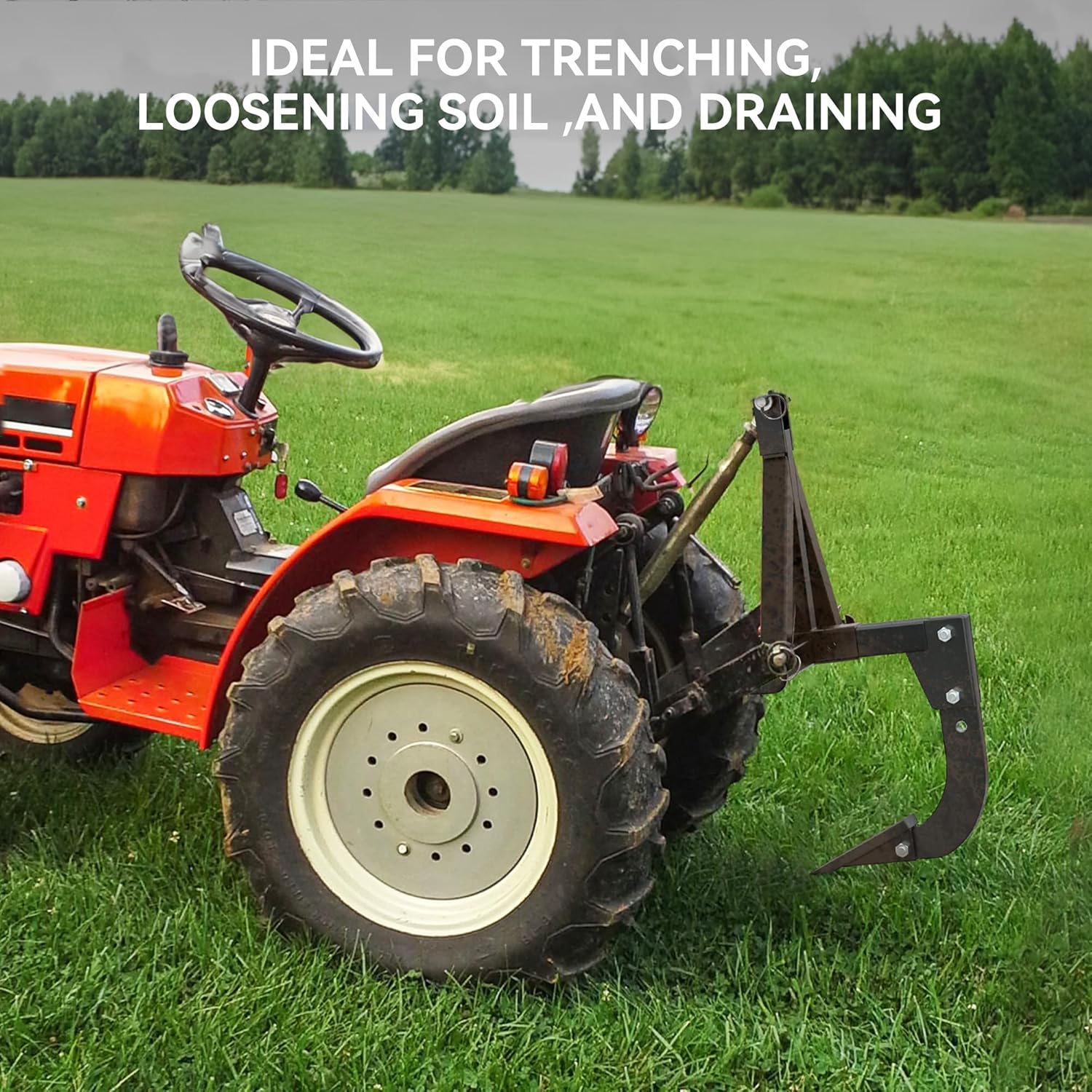 YITAMOTOR Hitch Mounted Ripper, Hitch Lawn Ripper, Middle Buster Plow for ATV/UTV Tractor with 2" Receiver,16" Rigid Drop Shank with Replaceable Ripper Teeth