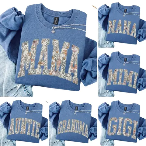 Custom Mama Sweatshirt, Mothers Day Gift, Personalized Grandma Sweatshirt, Gigi Sweatshirt, Grammy Mimi Nonny Mommy Honey Sweatshirt - AG