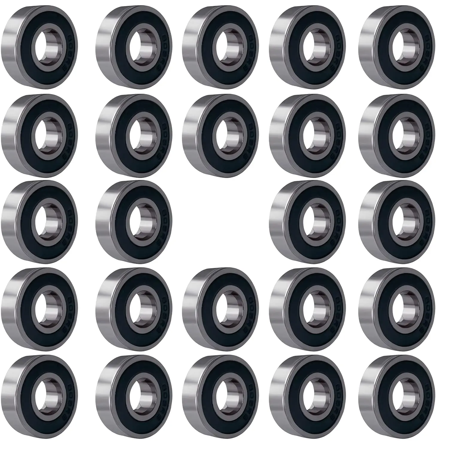 24 PCS 608-2RS Ball Bearings – Double Rubber Sealed Miniature Deep Groove Ball Bearings (8mm x 22mm x 7mm) (608 2RS)