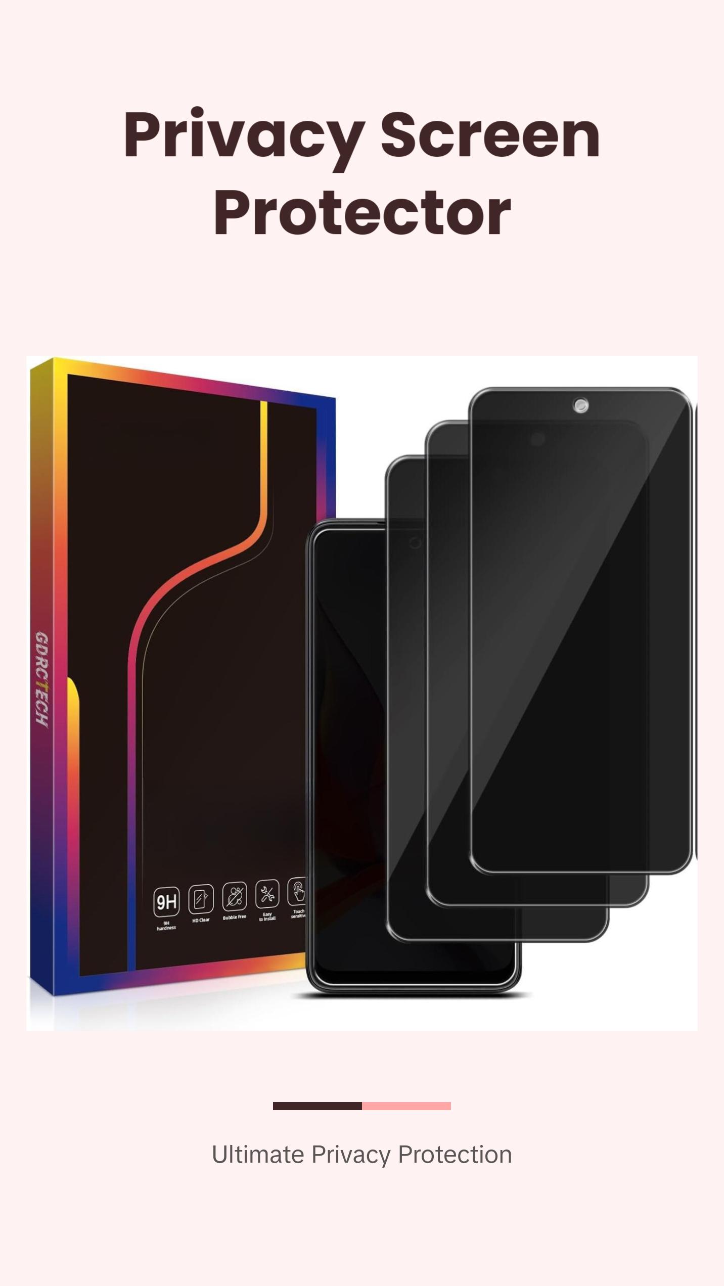 3-Pack Privacy Screen Protector for Motorola Moto G 5G 2025 Tempered Glass, Bubble Free, Easy to Install, 9H Hardness Protection Protective