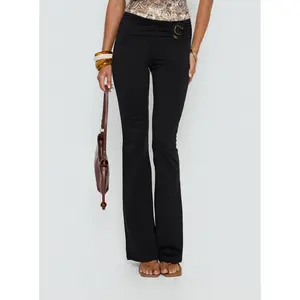 Kataliah Foldover Flare Pants Black