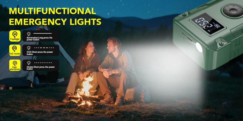 6000A Portable Car Jump Starter with Air Compressor 12VBattery Jump Starter Booster for 10 Gas and up to 9.0LDiesel Vehicles