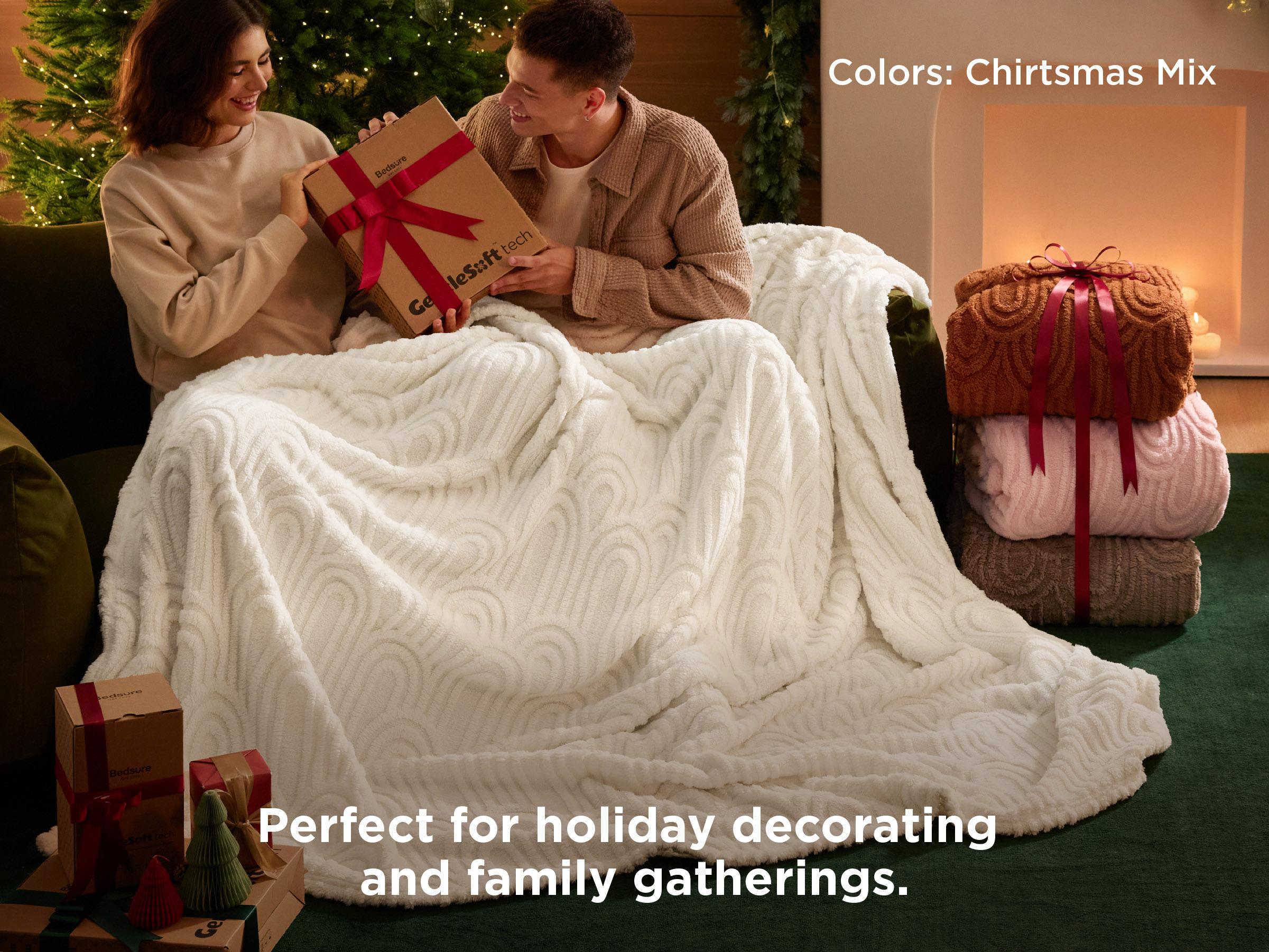 【Spring Glow Up】Bedsure GentleSoft Fleece Blanket for Bed - Distinctive Arches,Super Soft & Cozy, Fluffy Blankets for Women & Girls, Ideal for Sofa & Couch, Boho CharmArtfully Embossed Pattern Adds Amodern Flair To Your Cozy Decor,All-Season