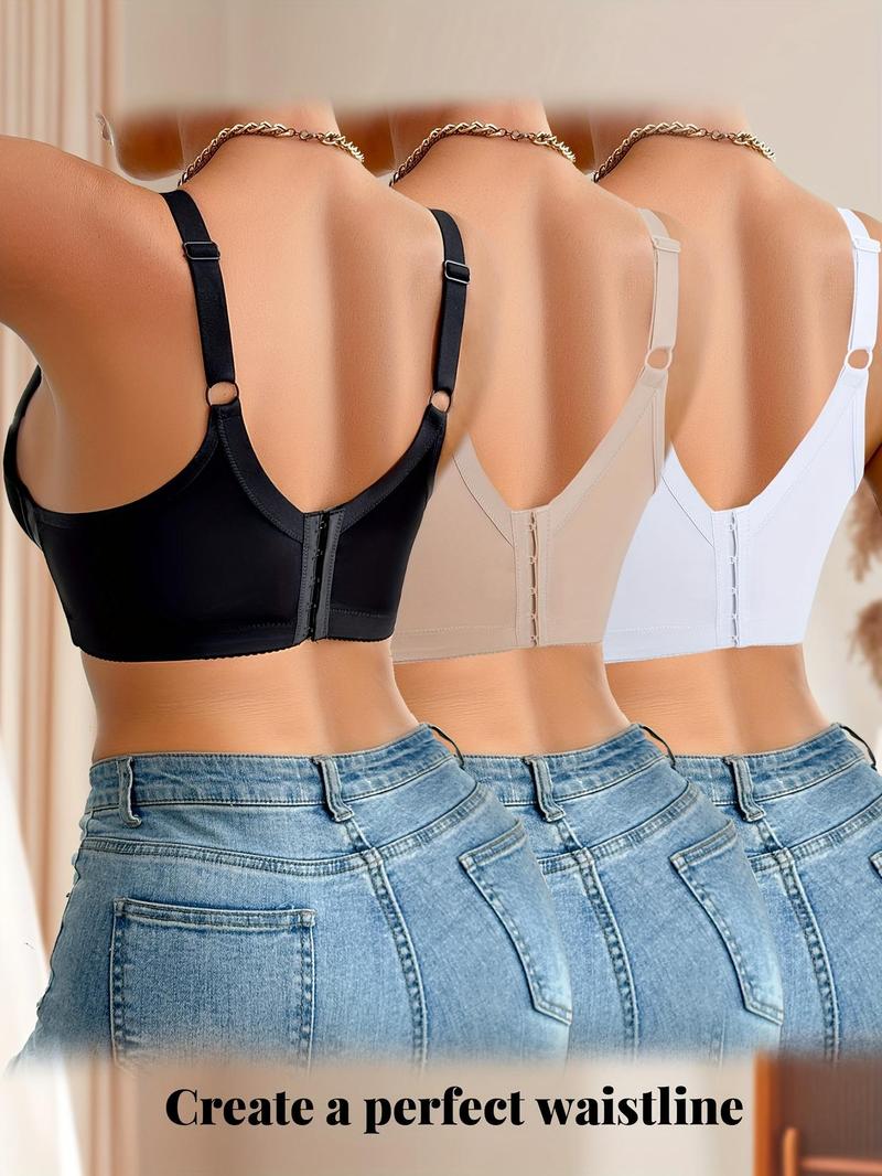 Mimilemon Elegant Lace Bra Set 3PC Black White Red Push Bras with Non-Removable Padded Cups Underwire for Support Breathable Fabric All-Day Comfort Women's Wear Elegance Basic Minimalist Womenswear Classy Fit Black+White+Red Style Everyday Everyday