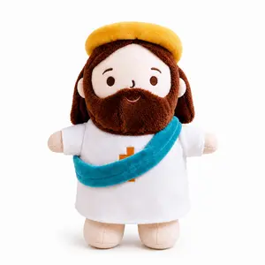 Jesus Plush Toy Huggable Stuffed Pillow Religious Plushie Gift for Easter Baptism Red Doll Stuffers for Children Durable Soft Fluffy 15-inch Jesus Stuffy pip stuffed animals capsule
