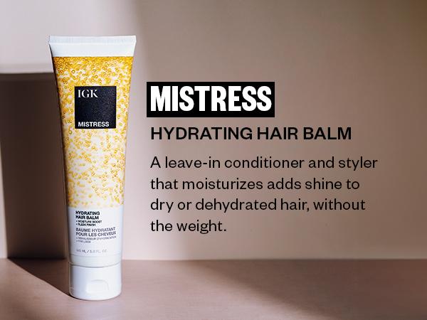 IGK MISTRESS Hydrating Hair Balm | Lightweight + Frizz Control + Shine | Reduces Frizz + Hydrates + Detangles | Vegan + Cruelty Free | 145ml | 5 oz