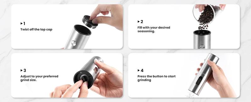 Salt and Pepper Grinder Set Electric,Rechargeable Salt and Pepper Shakers Stainless Steel with USB C Dual Charging Base,Upgraded Large Capacity,Adjustable Coarseness,Ideal for Mom