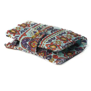 Roller Bottle Soft Carrying Case - Blue Native Pattern - Holds 10, 10 ml roller bottles Cotton Organiser