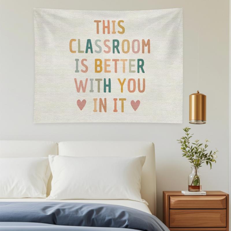 Boho Classroom Decor for Teacher, Cute Neutral Classroom Must Haves Wall Decor, Welcome Sign Canvas Banner Wall Hanging Banner Flag, Back To School Wall Flags for Nursery Classroom Teacher, This Classroom Is Better With You In It 30x20 inch