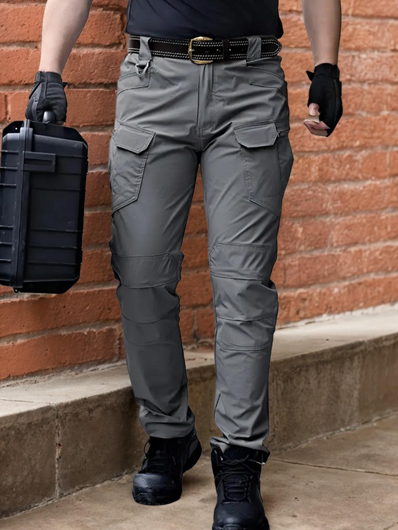 Mens High-Performance Tactical Cargo Pants - Waterproof, Sweatproof for Outdoor Hiking - Durable, Multi-Pocket Design, All-Weather Wear Resistance