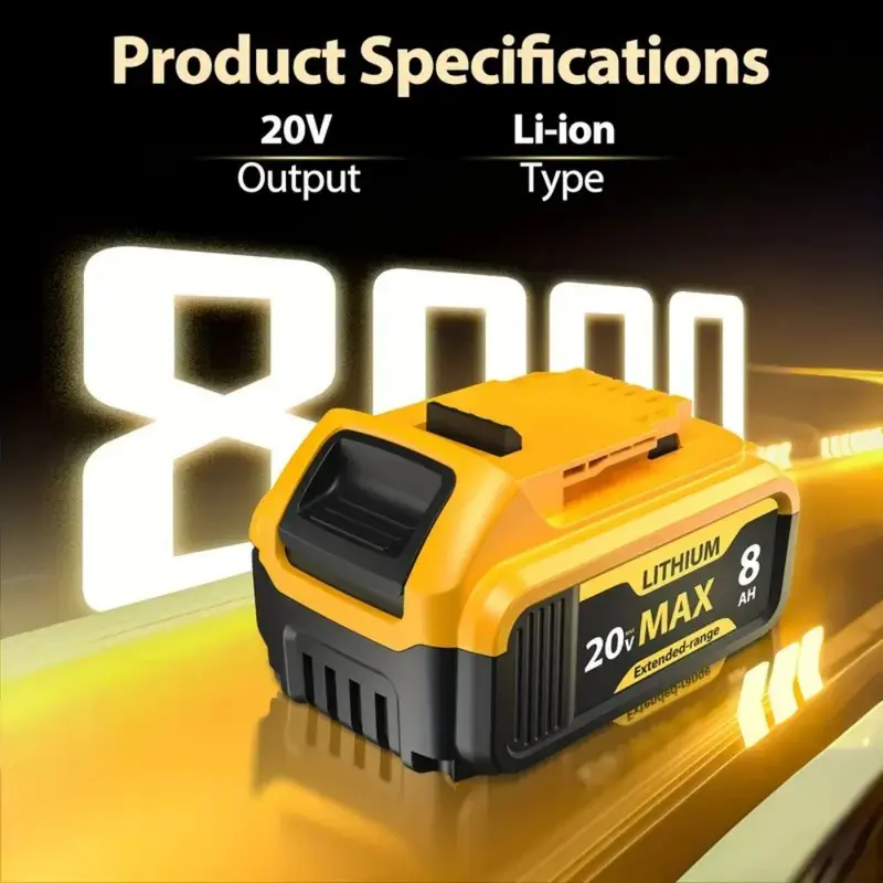 thinkstar 2Pack 8.0Ah 20 Volt Lithium-Ion Battery For Porter Cable 20V Max Pcc680L Pcc685L