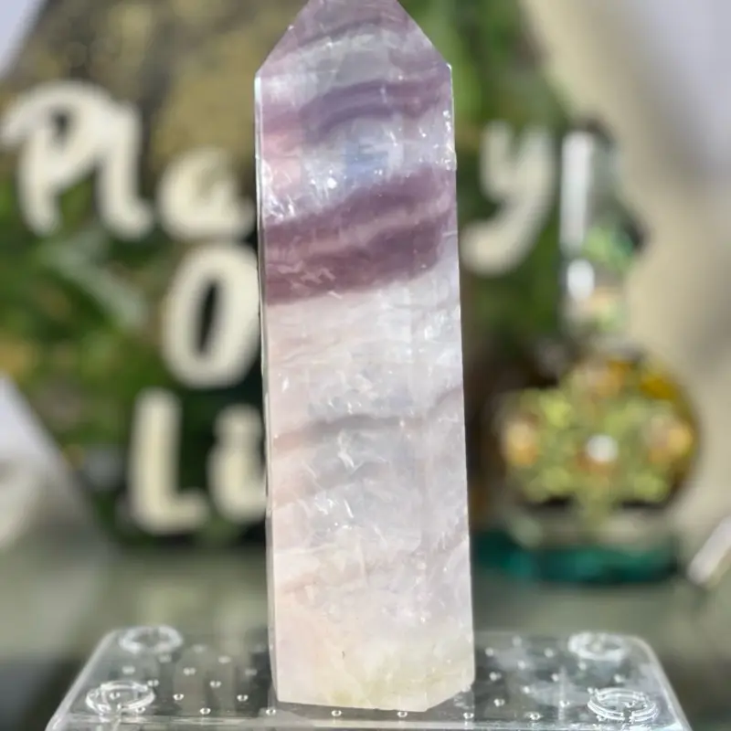 Purple Fluorite Tower - Natural Healing Crystal for Energy Balance and Positive Vibes
