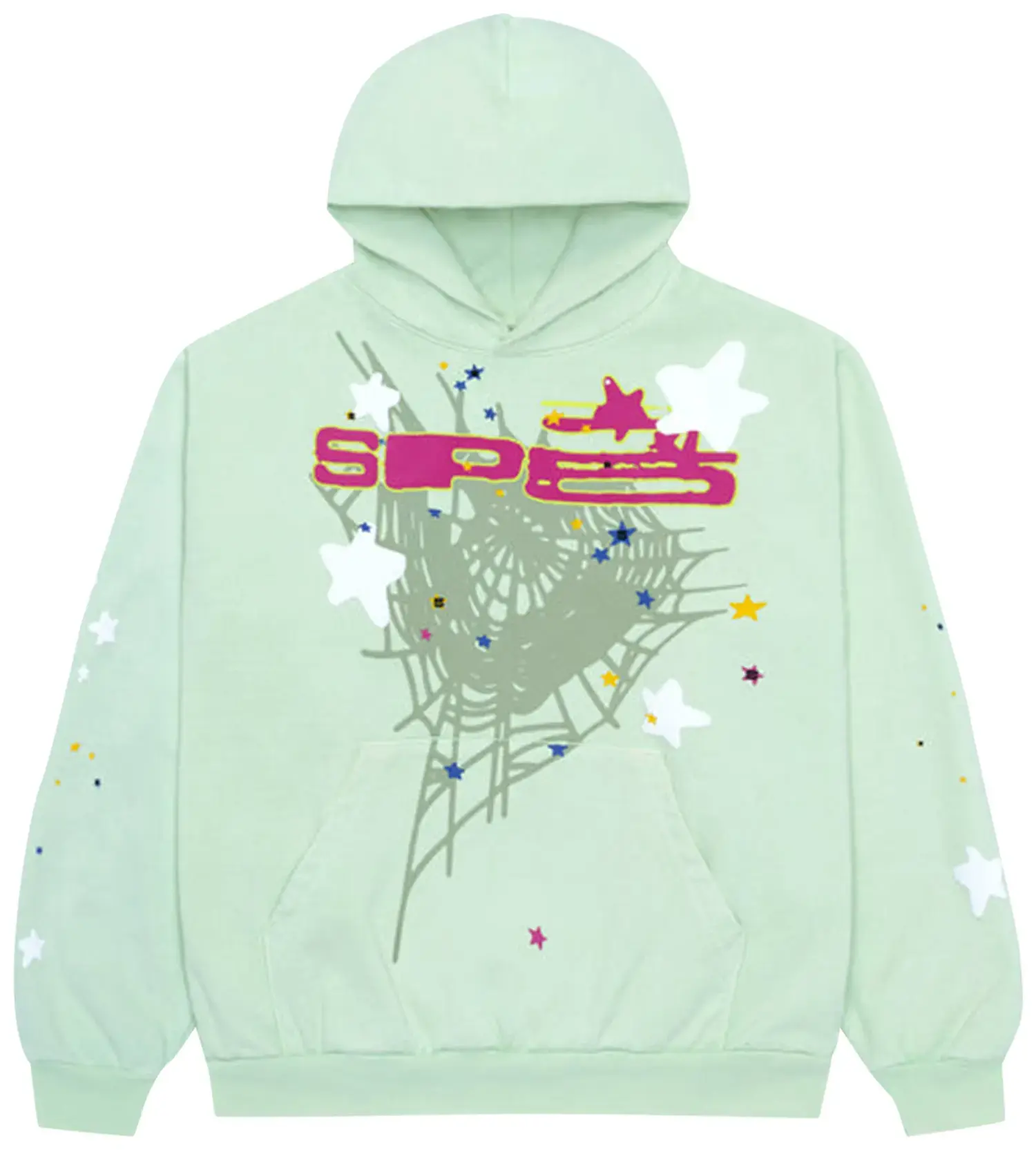 Sp5der Mint Hoodie, Menswear Long Sleeve Pullover Casual Top