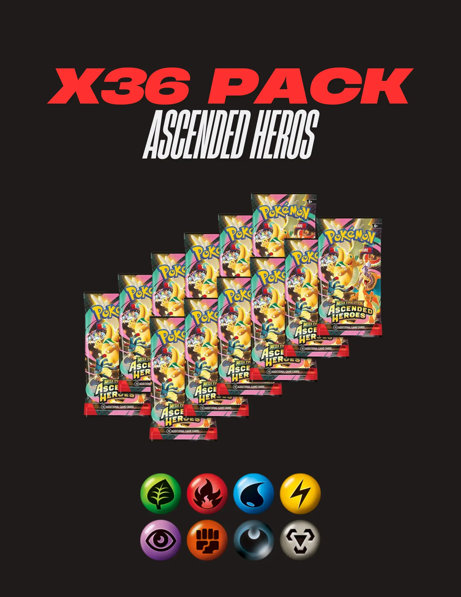 *LIVE RIP* POKEMON x36 PACK ASCENDED HEROS ENERGY BREAK