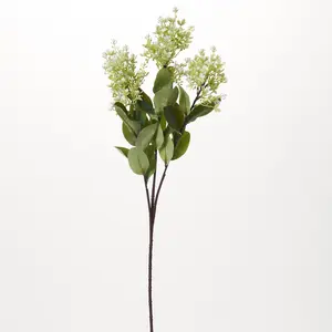 Seeding Green & White PeeGee Cone Hydrangea Faux Long Stem Spray - 29